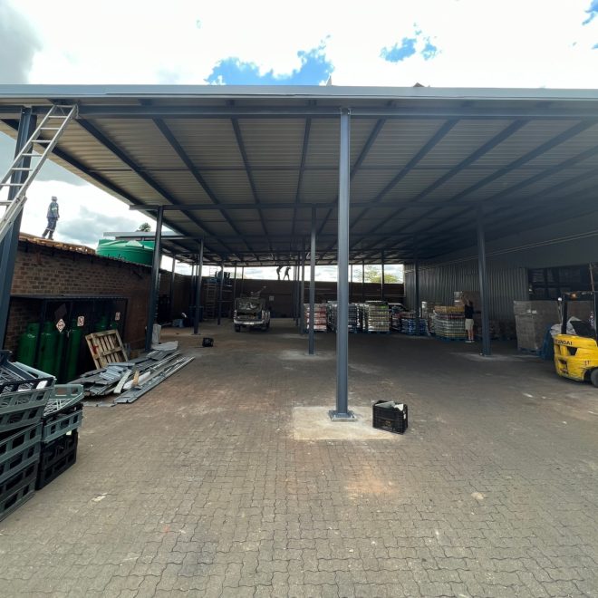 Structural Steel roof extension - Malelane Spar